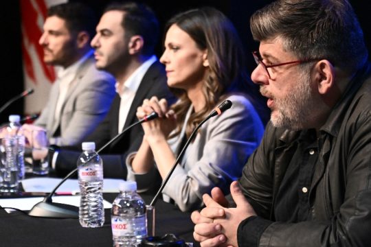 Εκδήλωση της Εφημερίδας των Συντακτών "Απέναντι στην κυριαρχία Μητσοτάκη ποιος;" με την συμμετοχή των Διονύση Τεμπονέρα, Μανώλη Χριστοδουλάκη και Έφης Αχτσιόγλου